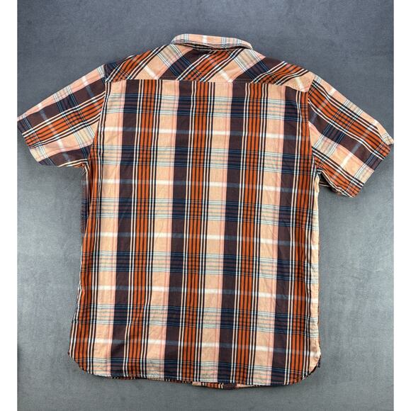 Levis Short Sleeve Button Down Western Shirt Plaid Orange/Black Men's XXL - Picture 7 of 7